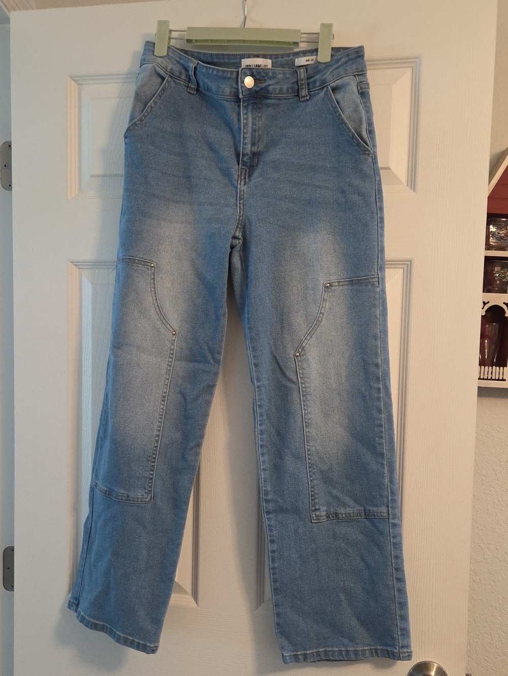 William Rast Light Blue Wide Leg Denim Jumpsuit Pants
